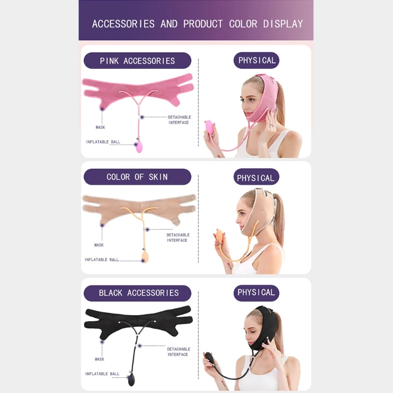 Inflatable Face-lift Belt V-Shaped Thin Face Slimming Double Chin Lifting Device
Inflatable Face-lift Belt V-Shaped Thin Face Slimming Double Chin Lifting Device