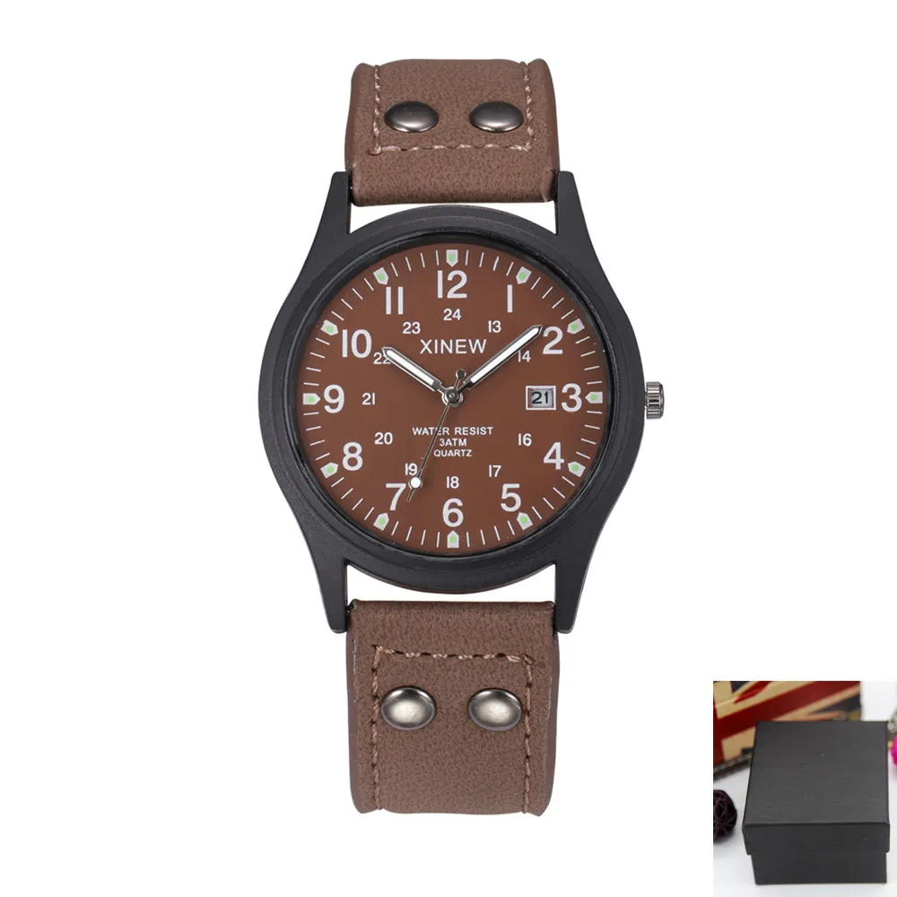 Big Brand Watches Men's Date Calendar Leather Strap Sport Quartz Watch Hot Male Military Wrist Watches Montres de Marque de Luxe
Big Brand Watches Men's Date Calendar Leather Strap Sport Quartz Watch Hot Male Military Wrist Watches Montres de Marque de Luxe