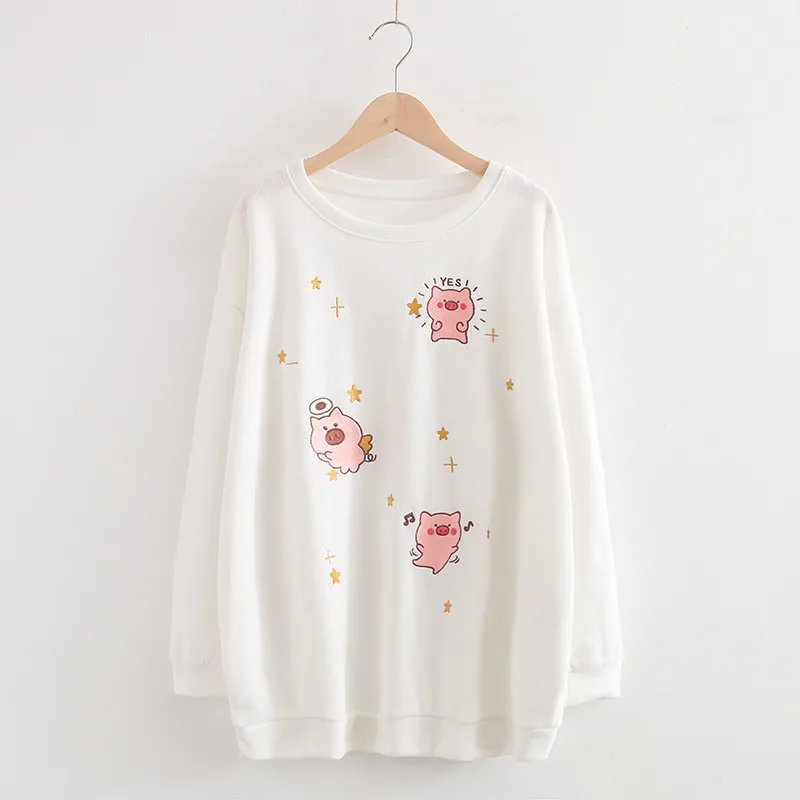 Star piggy embroidery fall/winter 2021 new student jacket women's round neck pullover loose sweater
Star piggy embroidery fall/winter 2021 new student jacket women's round neck pullover loose sweater