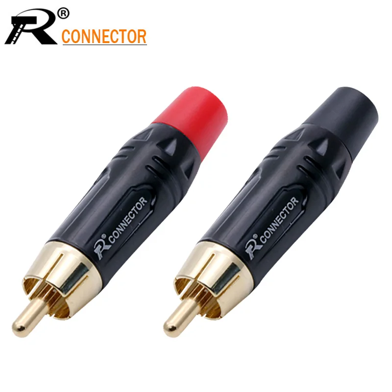 1 пара/2 шт. разъем RCA высококачественный Штекерный позолоченный аудиоадаптер черный и красный для динамика