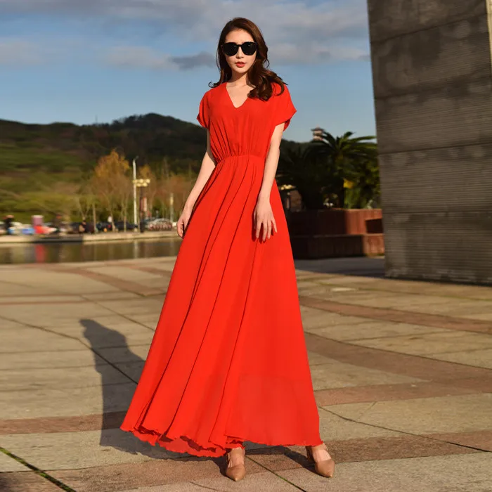 2019 New Summer Big Skirt Dress Chiffon Red Fairy Skirt Beach Resort Beach Skirtmaxi dresses
2019 New Summer Big Skirt Dress Chiffon Red Fairy Skirt Beach Resort Beach Skirtmaxi dresses