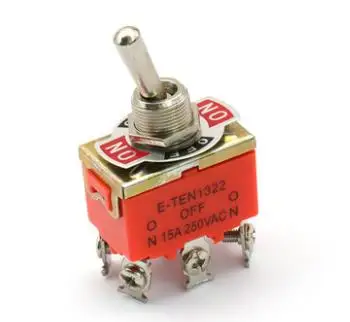 10PCS E-TEN1322 ON-OFF-ON 3 Position 6 Pins Toggle Switch 15A 250VAC Power Rocker Switch
10PCS E-TEN1322 ON-OFF-ON 3 Position 6 Pins Toggle Switch 15A 250VAC Power Rocker Switch