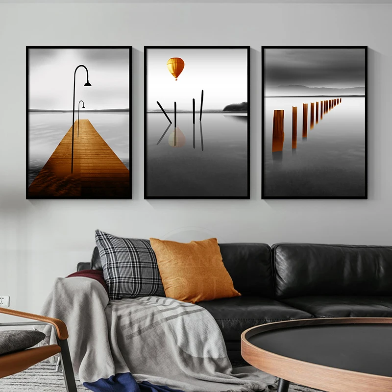 Nordic Style Prints Wall Art Black And White Lake Poster Minimalist Bridge Painting Canvas Balloon Pictures Living Room Decor
Nordic Style Prints Wall Art Black And White Lake Poster Minimalist Bridge Painting Canvas Balloon Pictures Living Room Decor