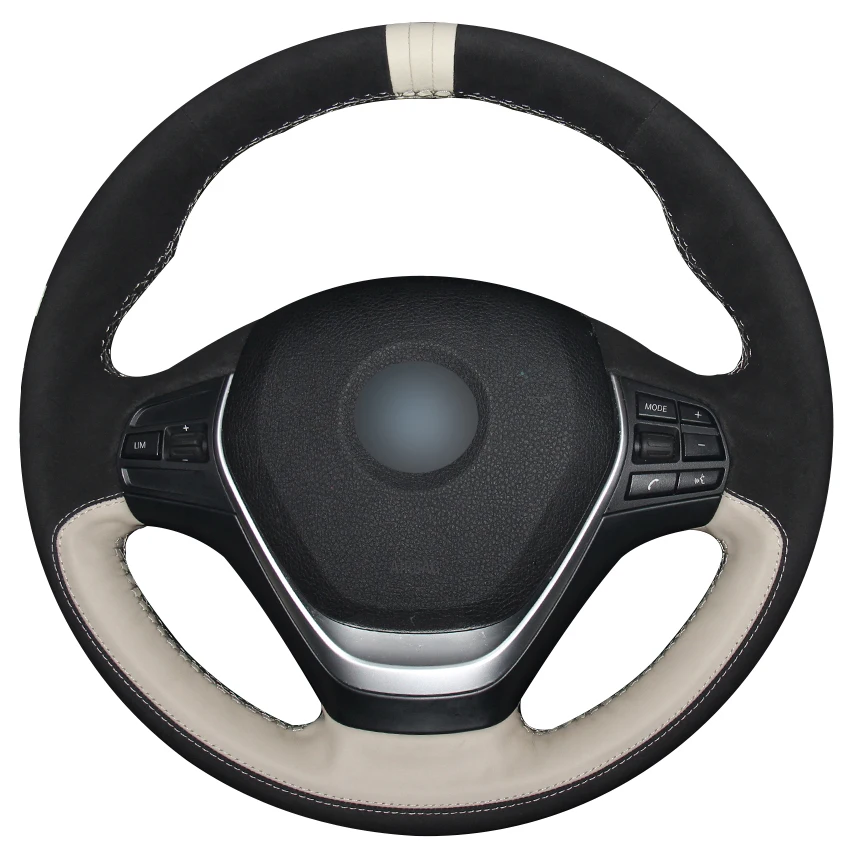 White Natural Leather Black Suede White Marker Car Steering Wheel Cover for BMW F30 320i 328i 320d F20
White Natural Leather Black Suede White Marker Car Steering Wheel Cover for BMW F30 320i 328i 320d F20