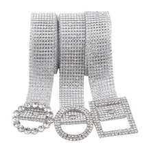 Bright Shiny FemaleS Belt Waist Chain Luxury Sweet Waist Belt 2023 Fashion Belts Full Diamond Rhinestone Crystal Belt