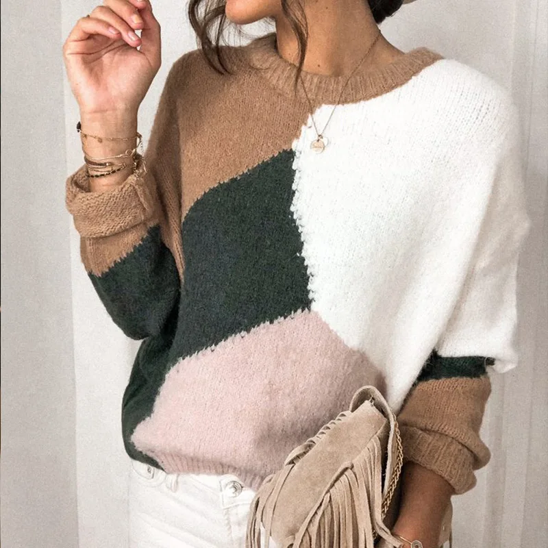 Knit Pullover Patchwork Vintage Casual Woman Sweaters Long Sleeve Streetwear Office Lady Plus Size Winter Clothes for Women Tops
Knit Pullover Patchwork Vintage Casual Woman Sweaters Long Sleeve Streetwear Office Lady Plus Size Winter Clothes for Women Tops