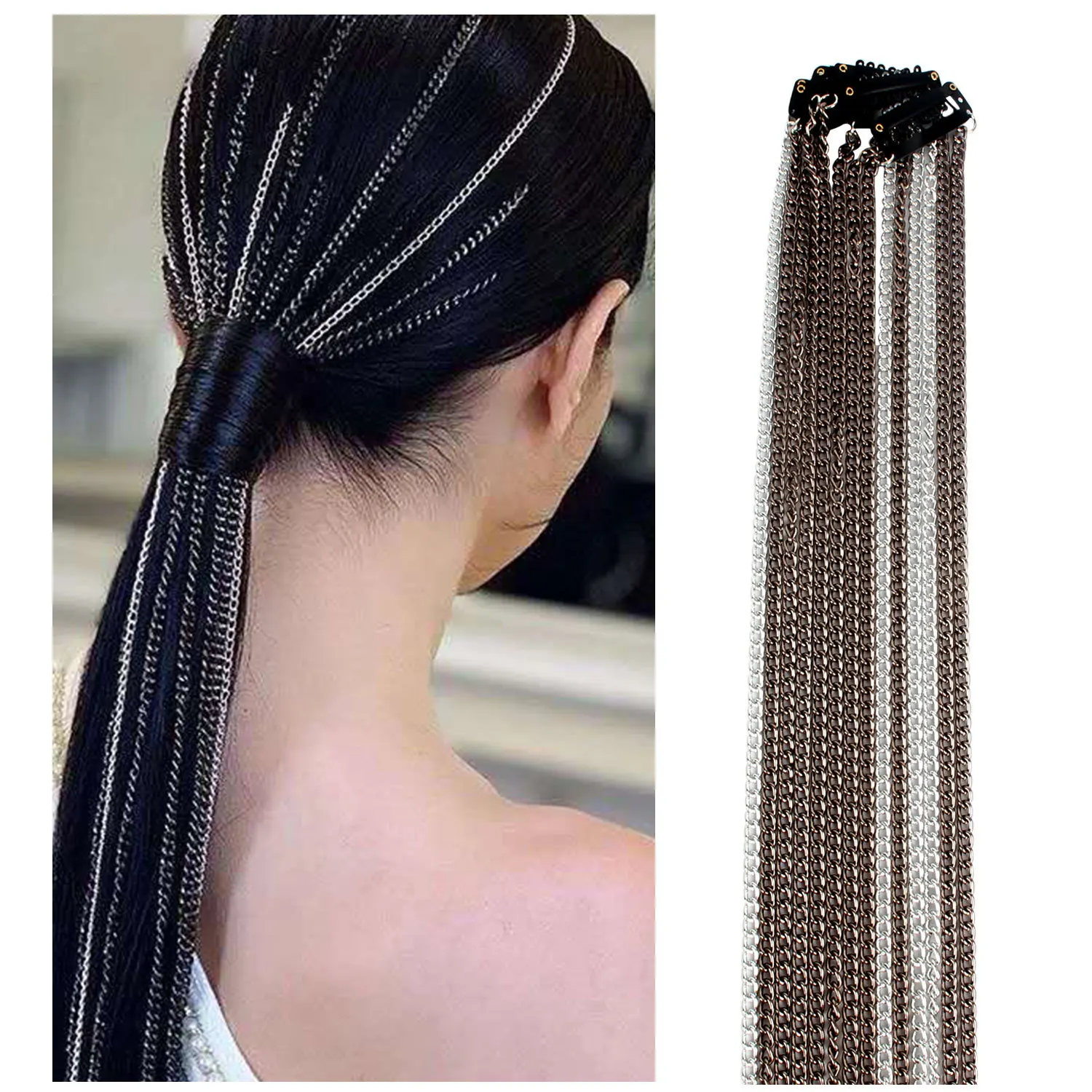 Fashionable and versatile hair accessories thick and thin chains trend personality hairstyle hairband temperament female
Fashionable and versatile hair accessories thick and thin chains trend personality hairstyle hairband temperament female