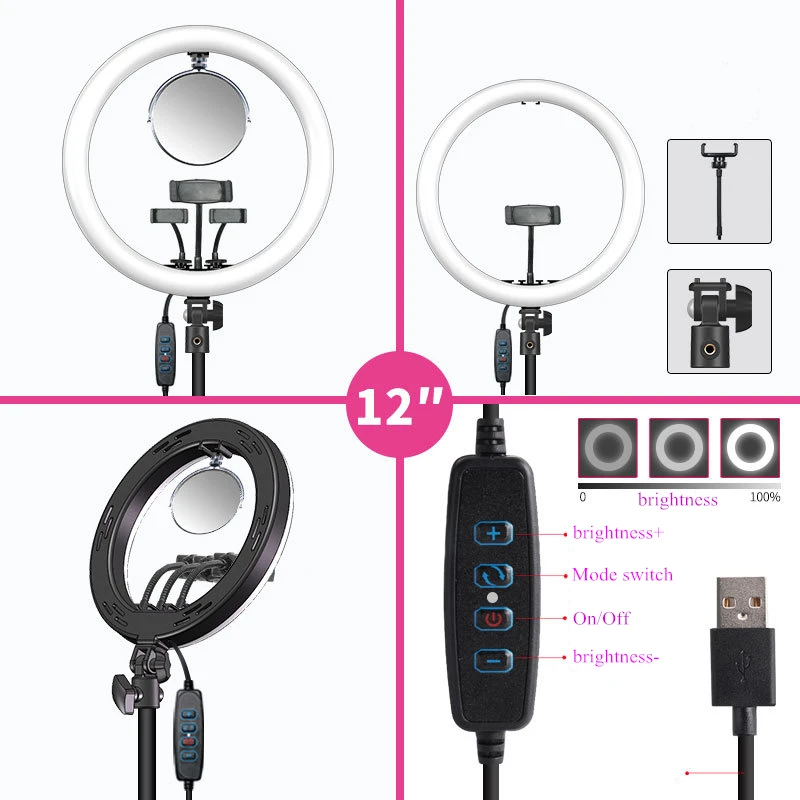10Inch 12inch Dimmable USB LED Ring Light Photography Selfie Lamp Warm Natural White For Makeup Video Live Studio Fill Light
10Inch 12inch Dimmable USB LED Ring Light Photography Selfie Lamp Warm Natural White For Makeup Video Live Studio Fill Light