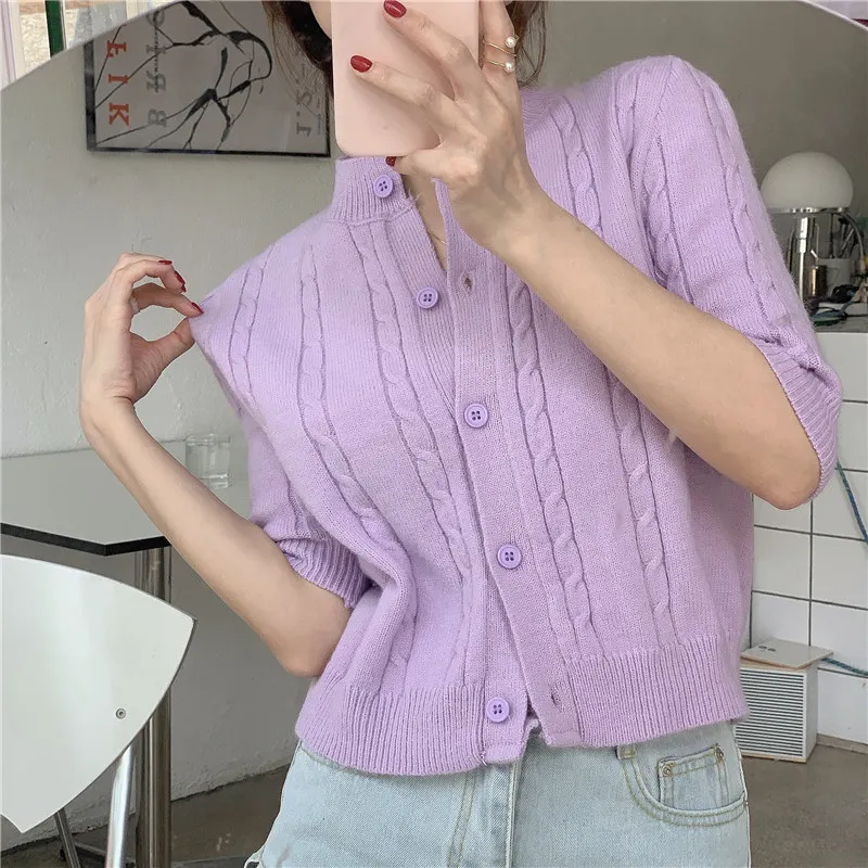 Alien Kitty Lady OL New Summer Solid All Match Short Sleeves 2021 Coats High Waist Knitted Cardigans Thin Women Fashion Sweaters
Alien Kitty Lady OL New Summer Solid All Match Short Sleeves 2021 Coats High Waist Knitted Cardigans Thin Women Fashion Sweaters