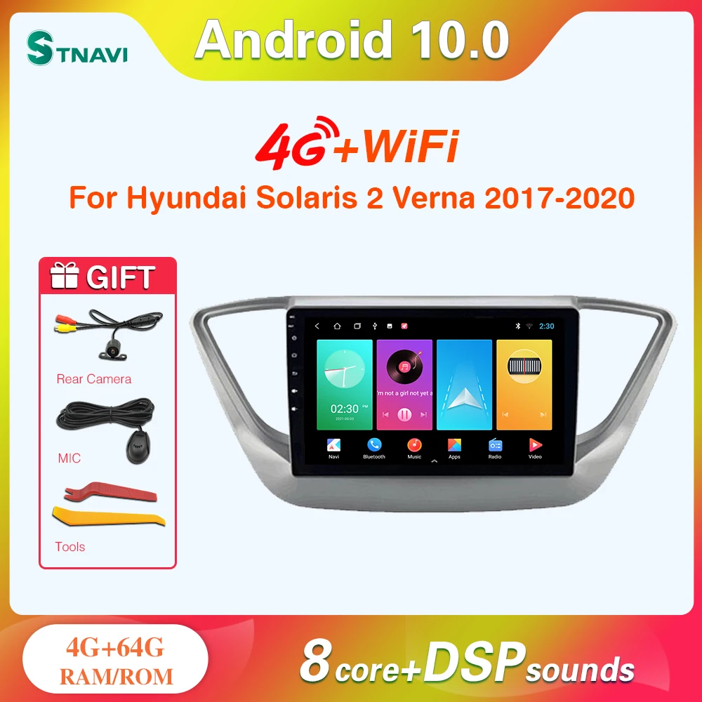 Автомобильная Мультимедийная система STNAVI, Android, 2 ГБ + 32 ГБ, с GPS-Навигатором, для Hyundai Solaris 2 Verna 2017 2018
Автомобильная Мультимедийная система STNAVI, Android, 2 ГБ + 32 ГБ, с GPS-Навигатором, для Hyundai Solaris 2 Verna 2017 2018