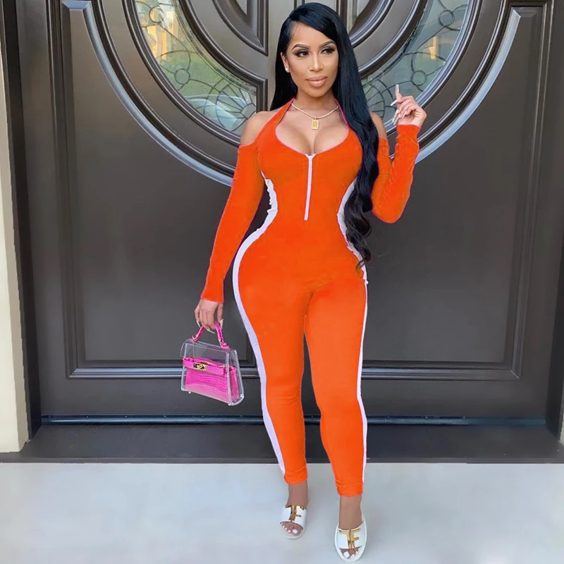 Fall Clothes for Women Color Matching Jumpsuit Sexy Bodysuit One Piece Outfits Juicy Coutoure Tracksuit Overalls Wholesale Items
Fall Clothes for Women Color Matching Jumpsuit Sexy Bodysuit One Piece Outfits Juicy Coutoure Tracksuit Overalls Wholesale Items