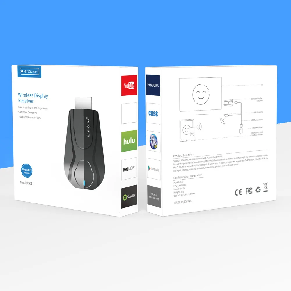 Mirascreen Wireless TV stick Miracast Airplay Receiver2.4G Wifi Dongle Mirror Screen streamer cast pusher Anycast Airmirror
Mirascreen Wireless TV stick Miracast Airplay Receiver2.4G Wifi Dongle Mirror Screen streamer cast pusher Anycast Airmirror