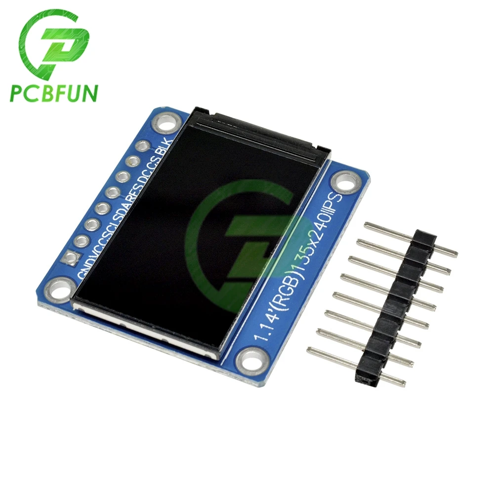 1.14 inch 3.3V 8PIN SPI HD Full Color TFT Display Screen ST7789 Drive IC 135*240 TFT LCD Display Module
1.14 inch 3.3V 8PIN SPI HD Full Color TFT Display Screen ST7789 Drive IC 135*240 TFT LCD Display Module