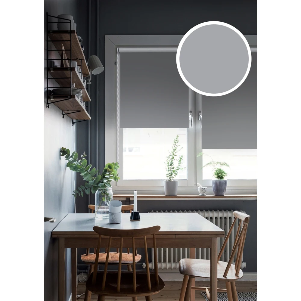 Рулонная штора Эскар Blackout LUX Графит| доставка из РФ |73х170|83х170|90х170|98х170|115х170 см