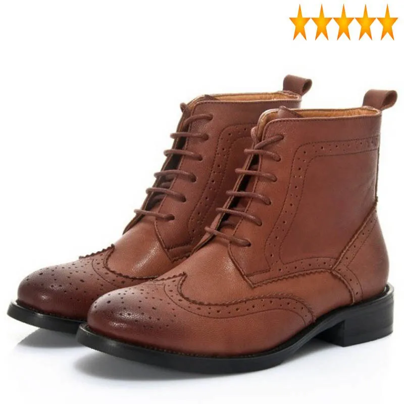 Block Quality Leather Women Low Heels Ankle Vintage Wing Tip High Top Winter Brogue Shoes Lace Up Preppy Casual Boots
Block Quality Leather Women Low Heels Ankle Vintage Wing Tip High Top Winter Brogue Shoes Lace Up Preppy Casual Boots