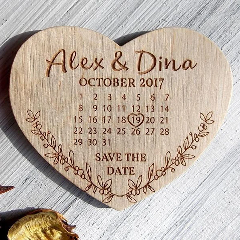 Personalized Wooden Heart Save the Date Magnet Wedding Invitation Wedding Gifts for Guests
Personalized Wooden Heart Save the Date Magnet Wedding Invitation Wedding Gifts for Guests