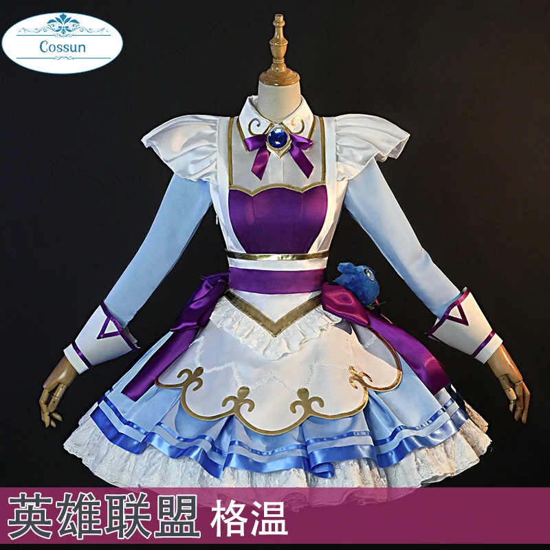 

Game LOL Coffee Sweetheart Gwen Maid Dress Elegant Sweet Lovely Uniform Cosplay Costume Halloween Outfit For Women NEW