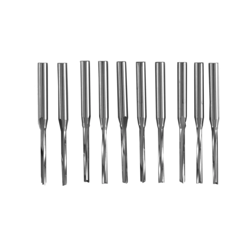 10 Pcs Two Flutes Straight End Mills Straight Slot Bit Wood Cutter Two Double Flute Bits 3.175X2X17Mm for CNC Router
10 Pcs Two Flutes Straight End Mills Straight Slot Bit Wood Cutter Two Double Flute Bits 3.175X2X17Mm for CNC Router