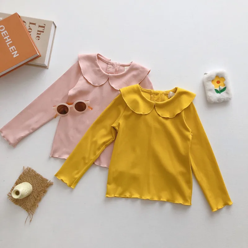 DFXD New Korean Spring Baby Girls Long-sleeve Peter Pan Collar Solid Bottoming Shirt Cotton Children's Outfits Girls T-shirt
DFXD New Korean Spring Baby Girls Long-sleeve Peter Pan Collar Solid Bottoming Shirt Cotton Children's Outfits Girls T-shirt