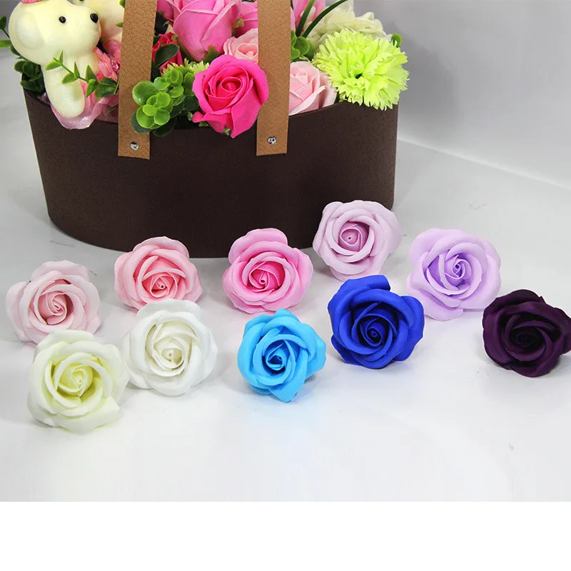 50 шт./компл. корейское четырехслойное мыло розы искусственные головки цветов для