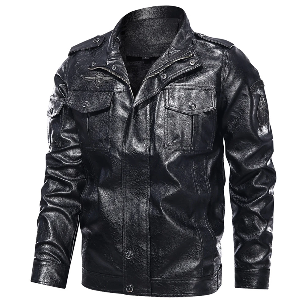 Autumn Men's Jacket Coat PU Leather Fashion Leisure Motorcycle Jacket Plus Size Pocket Zipper Long Sleeve Jacket Men's Clothing
Autumn Men's Jacket Coat PU Leather Fashion Leisure Motorcycle Jacket Plus Size Pocket Zipper Long Sleeve Jacket Men's Clothing