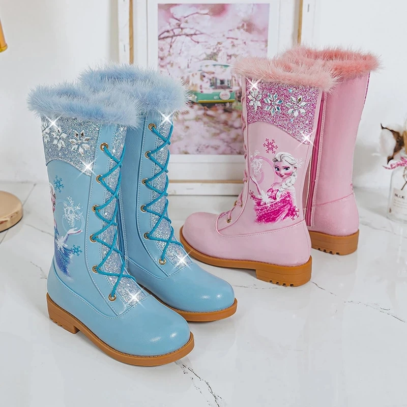 Disney children's cartoon frozen princess girl plus velvet thick crystal sequin high boots cotton boots high heel leather boots
Disney children's cartoon frozen princess girl plus velvet thick crystal sequin high boots cotton boots high heel leather boots