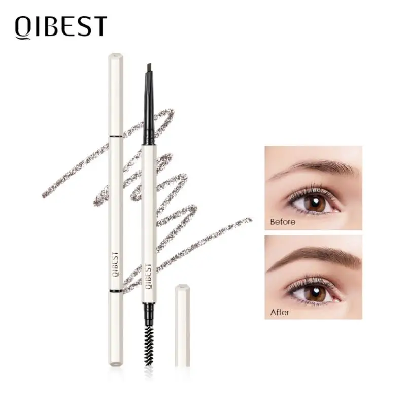 

QIBEST Double Head Eye Brow Pen Natural Long Lasting Not Bloom Waterproof Sweatproof No Fading Eyebrow Pencil Eye Makeup TSLM2