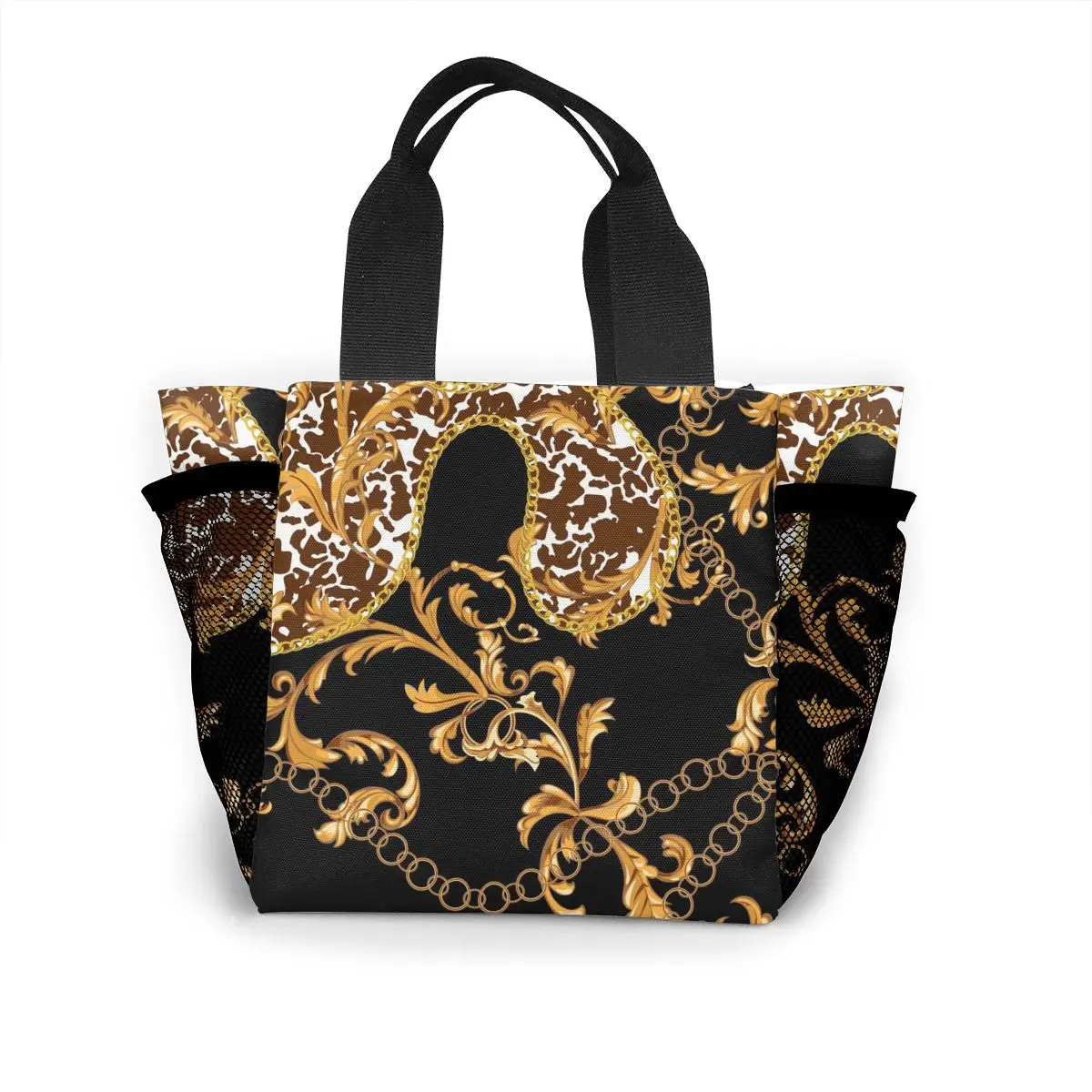 Golden Baroque Pattern Print Shopping Shoulder Bag Small Canvas Handle Bag Canvas Shopper Handbag Women Eco Mini Grocery Totes
Golden Baroque Pattern Print Shopping Shoulder Bag Small Canvas Handle Bag Canvas Shopper Handbag Women Eco Mini Grocery Totes