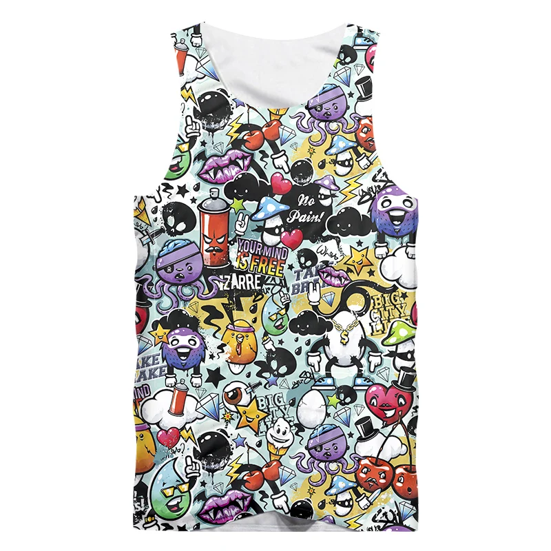 New Casual sleeveless vest funny street artist anime graffiti 3D printing men's vest unisex street sports fitness vest
New Casual sleeveless vest funny street artist anime graffiti 3D printing men's vest unisex street sports fitness vest