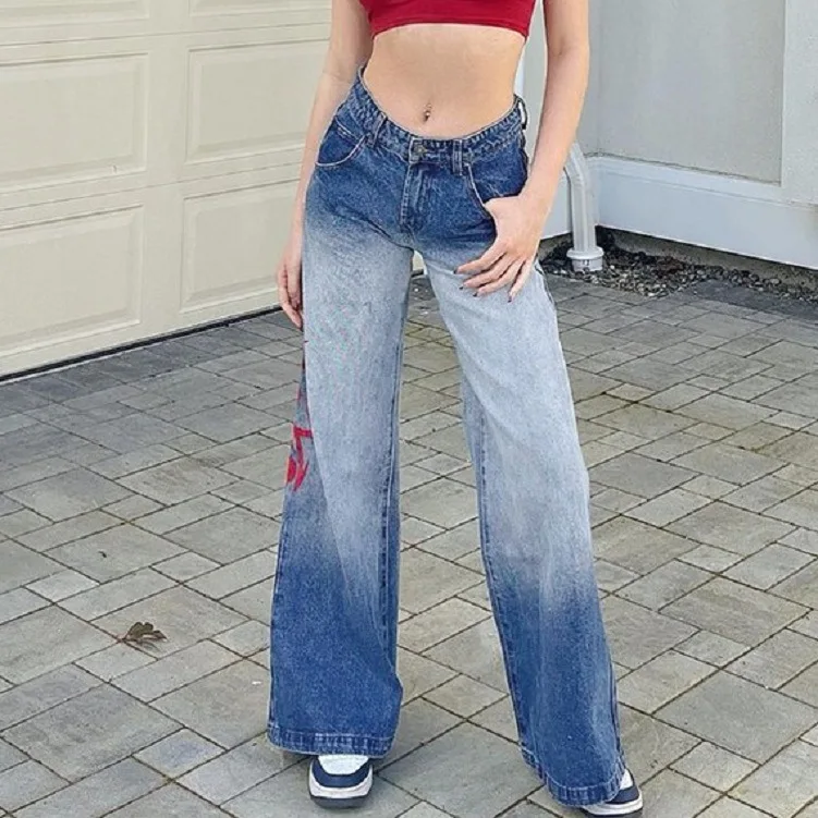 Europ-American Style 2021 Autumn New Women's Casual Straight Gradual Change Printing Jeans Pants Baggy Jeans Women
Europ-American Style 2021 Autumn New Women's Casual Straight Gradual Change Printing Jeans Pants Baggy Jeans Women