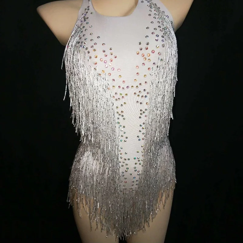 Sexy Backless Tassels Rhinestones Bodysuit Female Costume Nightclub Latin Stage Wear Dance Team Siamese Performance Outfit
Sexy Backless Tassels Rhinestones Bodysuit Female Costume Nightclub Latin Stage Wear Dance Team Siamese Performance Outfit