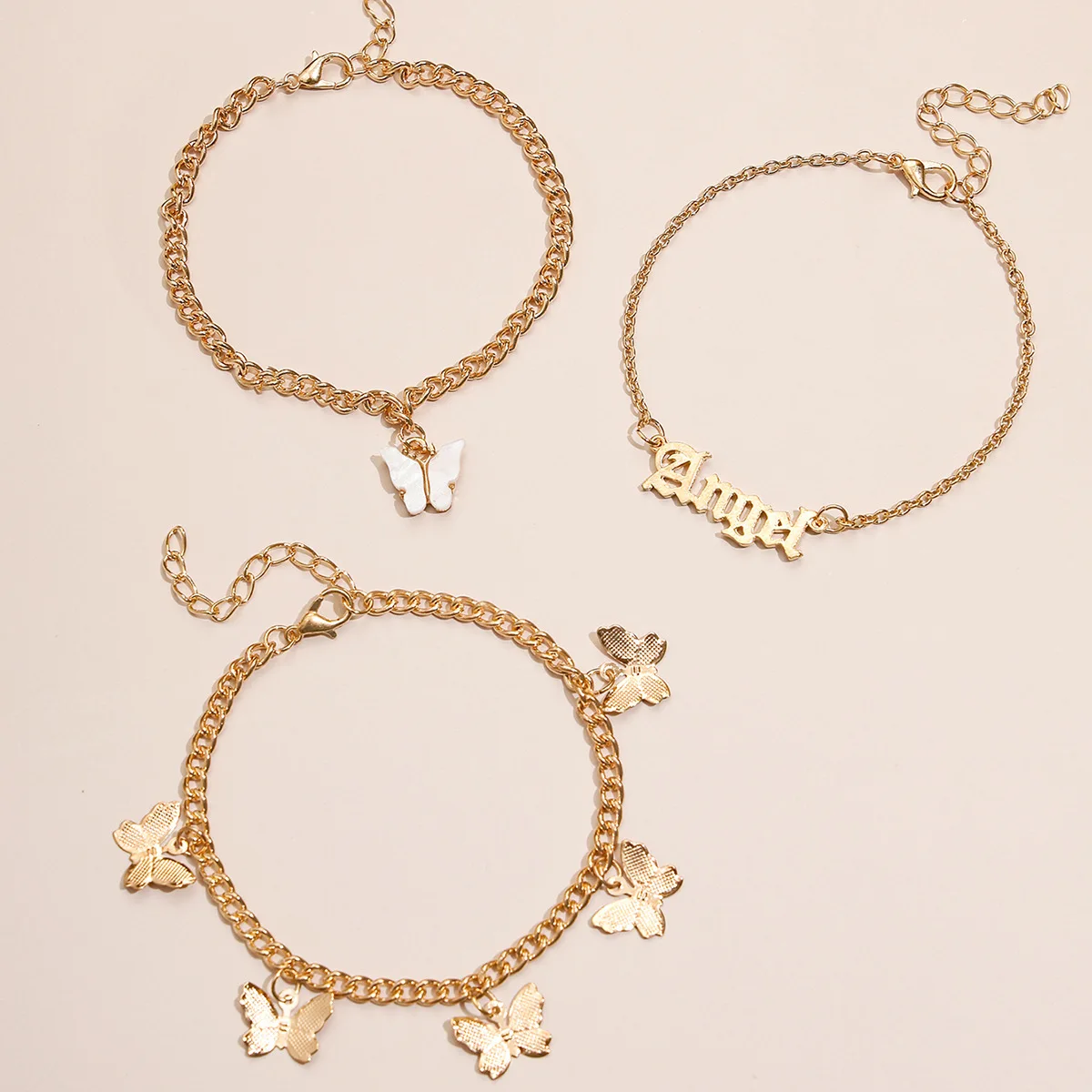 Anklets for Women Ackle Butterfly Angel Pendant Foot Ornament Tassels Foot Chain 3-Piece Set Bracelet On The Leg
Anklets for Women Ackle Butterfly Angel Pendant Foot Ornament Tassels Foot Chain 3-Piece Set Bracelet On The Leg