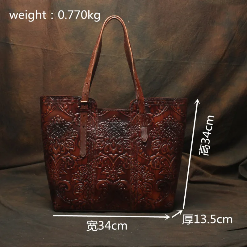 Bestform Vintage Women Big Bag Casual Tote 2021 New Genuine Leather Embossed Shoulder Bags Large Capacity Floral Handbag
Bestform Vintage Women Big Bag Casual Tote 2021 New Genuine Leather Embossed Shoulder Bags Large Capacity Floral Handbag