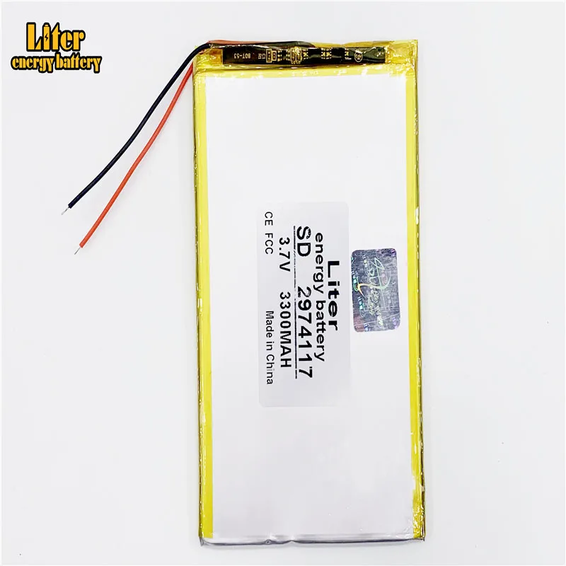 Tablet PC MID general large capacity battery panel 3.7v 3300mah 2974117 3075110 tablet battery Liter energy battery
Tablet PC MID general large capacity battery panel 3.7v 3300mah 2974117 3075110 tablet battery Liter energy battery