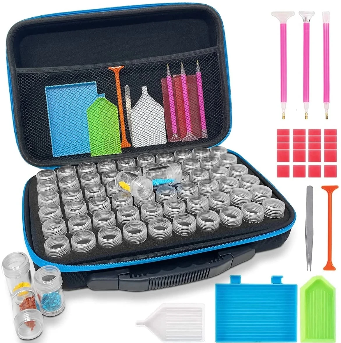 Diamond Painting Storage Case 60/70/80 Bottles, Diamond Painting Tools and Accessories for Drills and Beads Container with Jars
Diamond Painting Storage Case 60/70/80 Bottles, Diamond Painting Tools and Accessories for Drills and Beads Container with Jars
