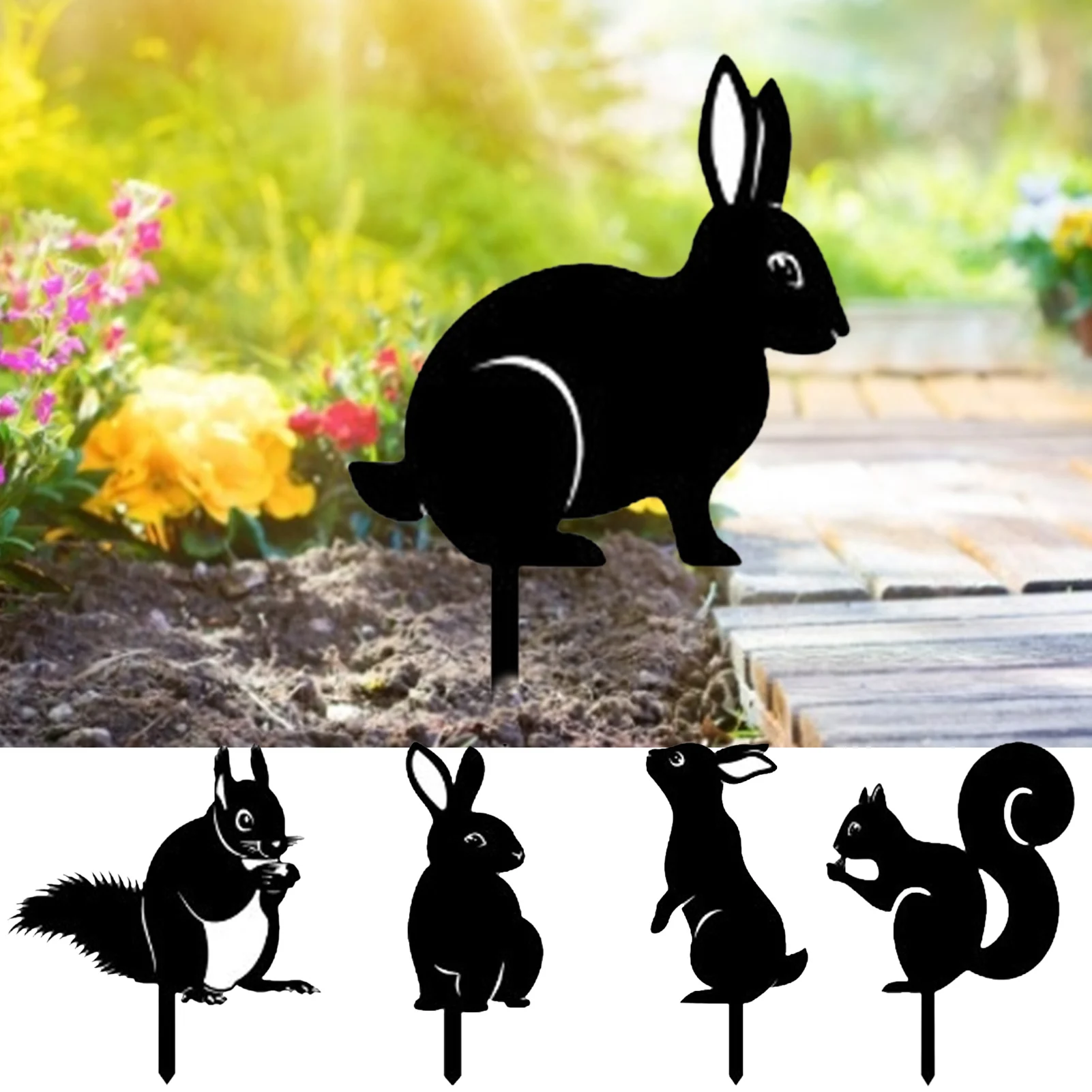 Art Rabbit Metal Statue Peg 2D Rabbit Figure Ground Insert Decor For Yard Decor Gift Manor Lawn Black Garden Decoration
Art Rabbit Metal Statue Peg 2D Rabbit Figure Ground Insert Decor For Yard Decor Gift Manor Lawn Black Garden Decoration