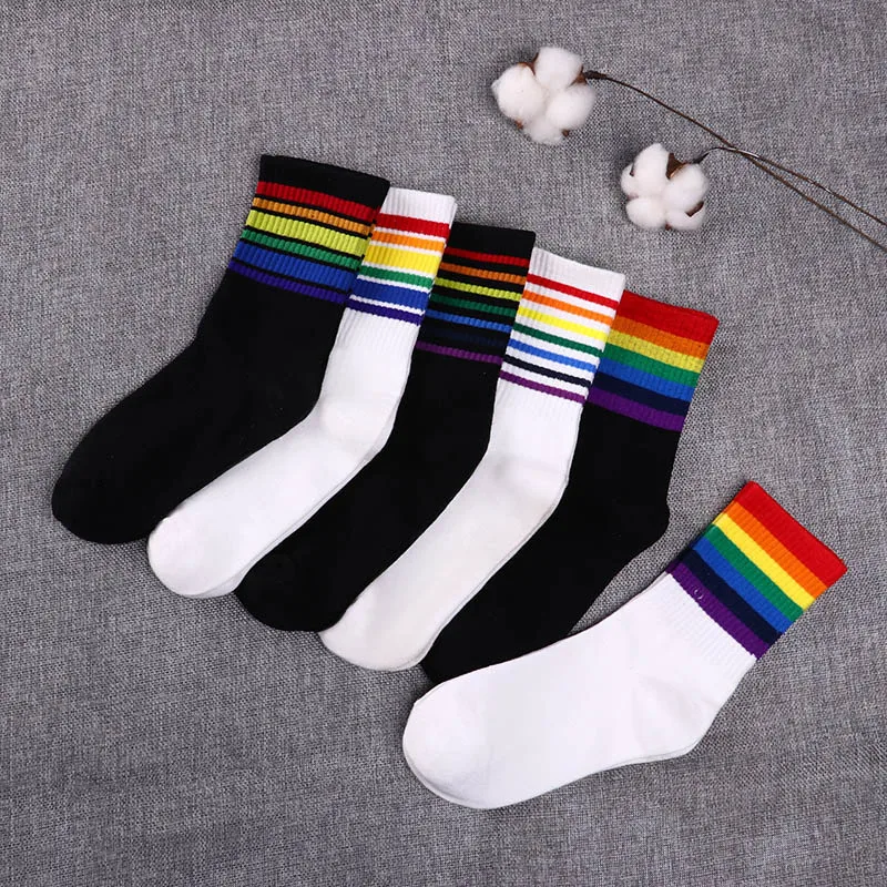 Fashion Women's Socks Cotton Rainbow Stripes Christmas Gift Classic Warm Casual Tide Harajuku Funny Cute Pop Korean Socks
Fashion Women's Socks Cotton Rainbow Stripes Christmas Gift Classic Warm Casual Tide Harajuku Funny Cute Pop Korean Socks