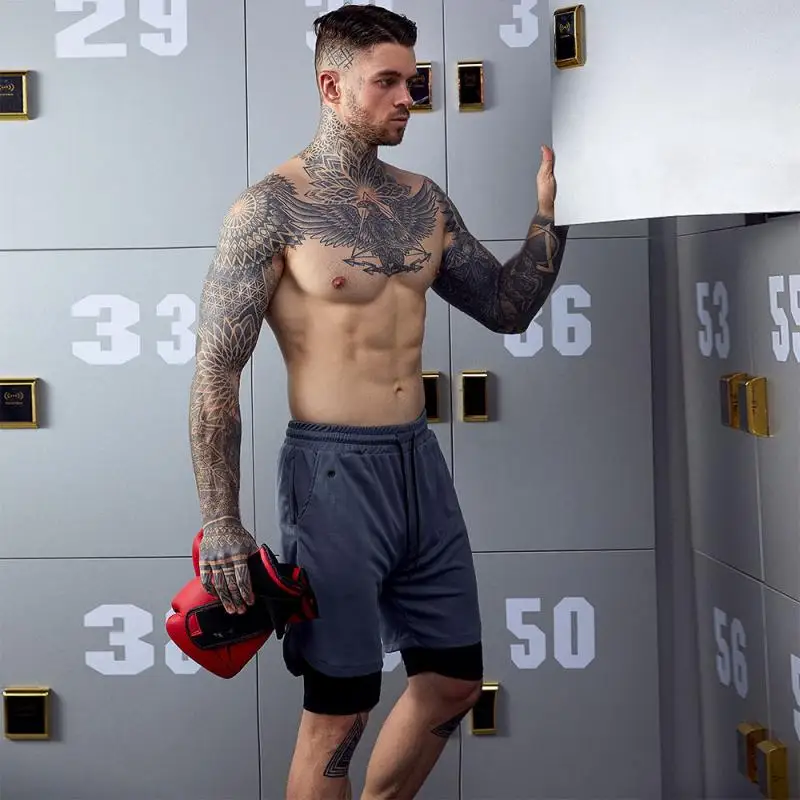 Men's 2-in-1 Bodybuilding Workout Shorts Lightweight Double layer shorts with pockets quick drying For gym yoga Training 
Men's 2-in-1 Bodybuilding Workout Shorts Lightweight Double layer shorts with pockets quick drying For gym yoga Training