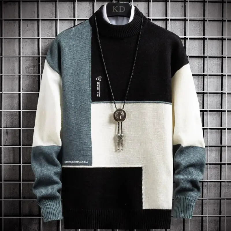 Winter new warm cashmere sweater men's turtleneck sweater men's pullover stitching thin sweater knitted top Christmas sweater
Winter new warm cashmere sweater men's turtleneck sweater men's pullover stitching thin sweater knitted top Christmas sweater