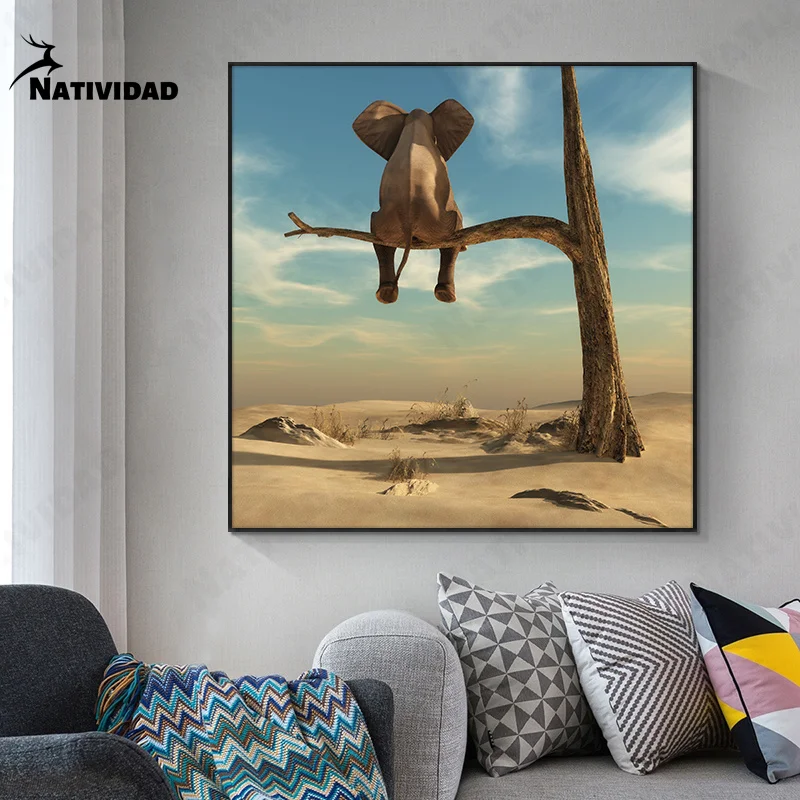 Little Elephant On The Tree Modern Animal Pictures Canvas Painting Posters and Prints Wall Art Pictures for Living Room Decor
Little Elephant On The Tree Modern Animal Pictures Canvas Painting Posters and Prints Wall Art Pictures for Living Room Decor