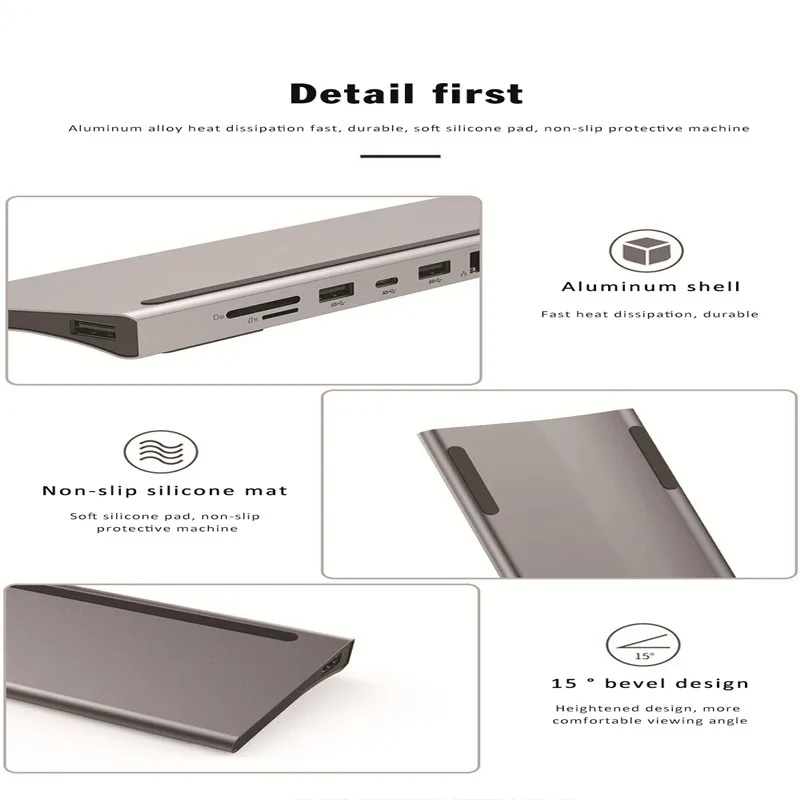 11in1 Type-C Adapter Hub For RJ45 Ethernet HDMI-compatible HUB Data/PD Charging 3 USB3.0 SD/TF Card Reader/3.5mm Audio Converter
11in1 Type-C Adapter Hub For RJ45 Ethernet HDMI-compatible HUB Data/PD Charging 3 USB3.0 SD/TF Card Reader/3.5mm Audio Converter