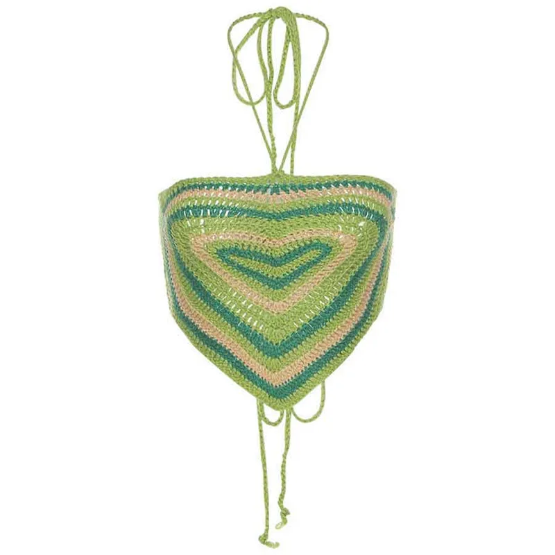 Fashion Sexy Patchwork Knit Halter Bandage Female Camisole Summer Slim Stretch Crop Top Women Club Streetwear 2021 New 
Fashion Sexy Patchwork Knit Halter Bandage Female Camisole Summer Slim Stretch Crop Top Women Club Streetwear 2021 New