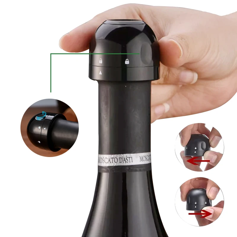 

Leak-Proof Sealing Champagne Stopper Wine Beer Bottle Cork Reusable Sparkling Vacuum Retain Freshness Wine Plug Kitchen Bar