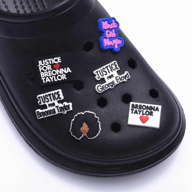 6pcs PVC Shoe Charms BLM Accessories Decorations Black Girl Magic Charm Croc JIBZ Buckle for Kids Party Xmas Gift
6pcs PVC Shoe Charms BLM Accessories Decorations Black Girl Magic Charm Croc JIBZ Buckle for Kids Party Xmas Gift
