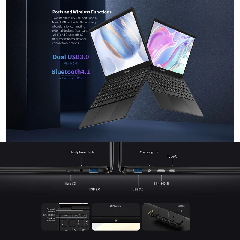 

Teclast F6 Laptop Intel Gemini Lake N3350 8GB RAM 128GB SSD Windows10 13.3" Notebook PC Mini-HDMI