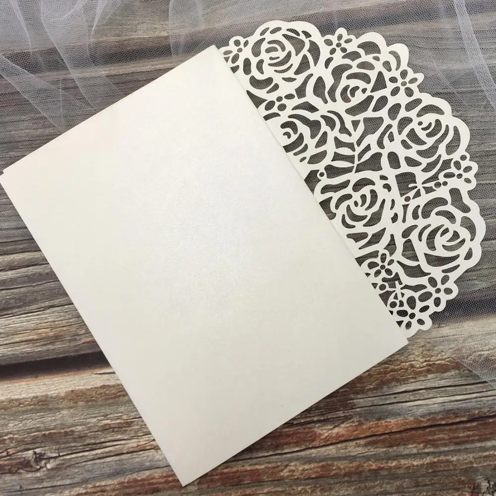 Elegant Ivory Wedding Cards Rose Laser Cut Invitations with RSVP Cards and Envelope - Set of 50 pcs
Elegant Ivory Wedding Cards Rose Laser Cut Invitations with RSVP Cards and Envelope - Set of 50 pcs