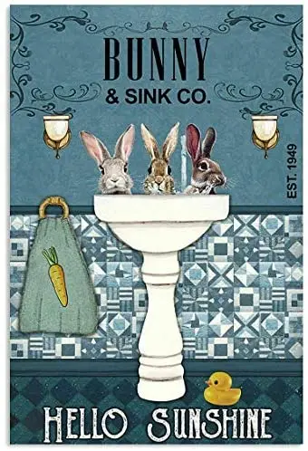 Hello Sunshine Rabbits Poster Retro Tin Sign for Street Garage Decoration Crafts Metal Tin Sign 8x12inch
Hello Sunshine Rabbits Poster Retro Tin Sign for Street Garage Decoration Crafts Metal Tin Sign 8x12inch