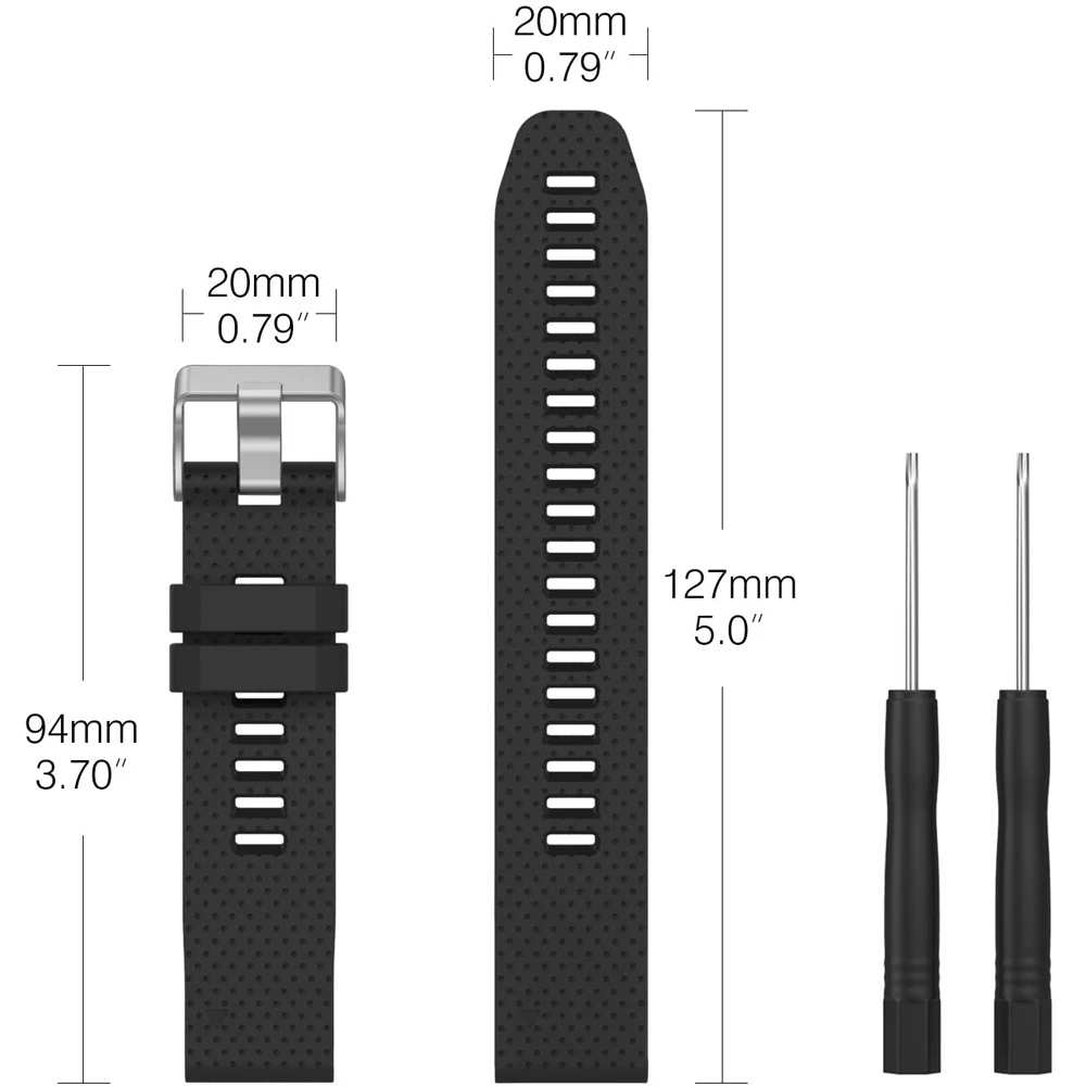 YAYUU ремешок для часов Garmin Fenix 6S/ 6S Pro из мягкого силикона 20 мм сменный 5S/ 5S Plus/D2 Delta S