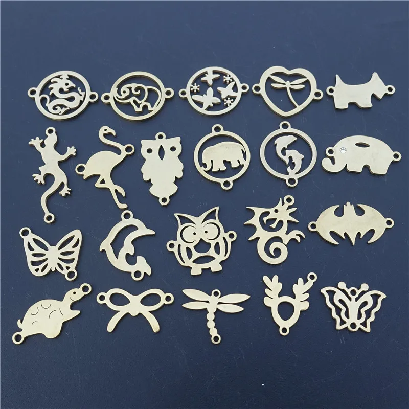 50 Pieces Mixed Real Gold Plated Stainless Steel Connectors Links Elephant Bat Turtle Crane Seahorse Dolphin Diy Jewelry Making
50 Pieces Mixed Real Gold Plated Stainless Steel Connectors Links Elephant Bat Turtle Crane Seahorse Dolphin Diy Jewelry Making