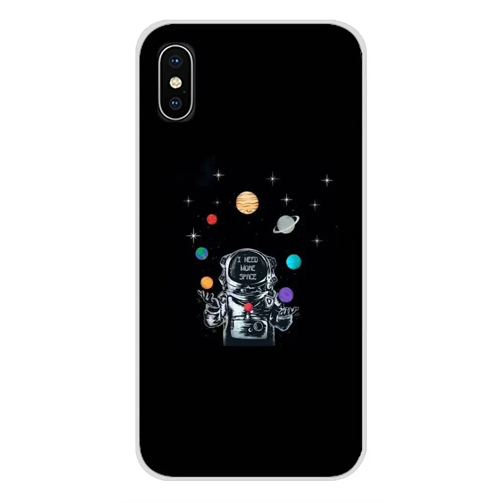 Soft Transparent Skin Cover For Xiaomi Mi4 Mi5 Mi5S Mi6 Mi A1 A2 A3 5X 6X 8 CC 9 T Lite SE Pro Astronaute de la Lune lɾspace |